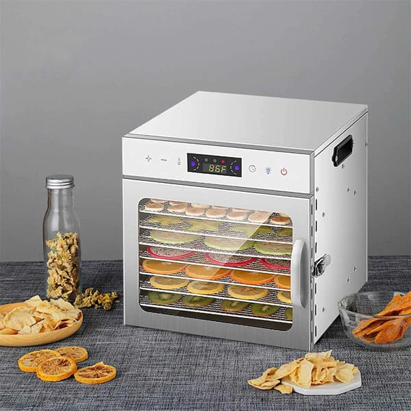 Frugttørrer Dehydrator - 8 Bakker - Rustfrit Stål - 400 W - Timer - EU-stik