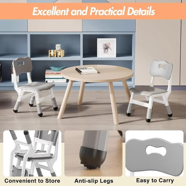 Barnstolar - Ergonomiska barnstolar - 2-pack - Plast - Utan dyna - Ej roterbara - Ljusgrå