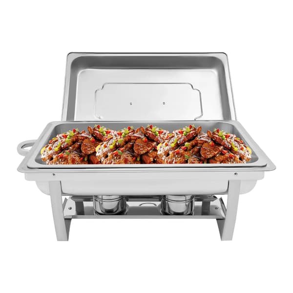 Buffetmadvarmer - Chafing Dish Serveringsfad - Rustfrit Stål - Buffetsæt - Til Familiefester og Selskaber