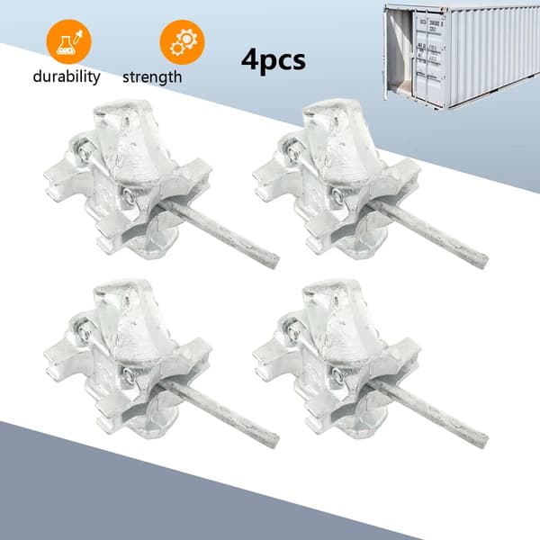 Twistlock för container - Manuell mekanisk - Justerbart - Galvaniserat - 4-pack
