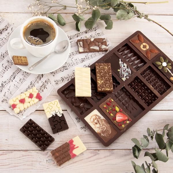Silikoneform til chokolade - 27,5 x 17 cm - Brun
