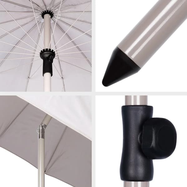 Haveparasol - Justerbart - 190 cm - Grå