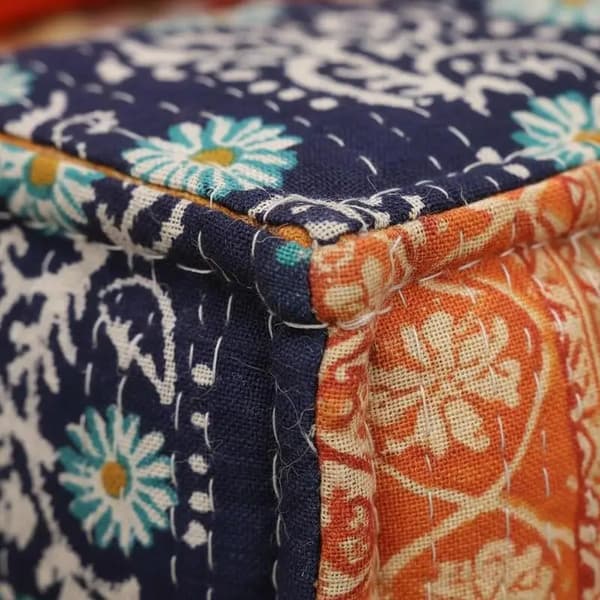 Modulär 2-sits sittpuff - Soffpall plast - Patchworkdesign - 140 x 70 x 58 cm - Röd
