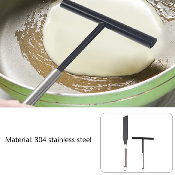 Pandekage-dejspreder - TB002 - 2 dele - Rustfrit stål - Sort