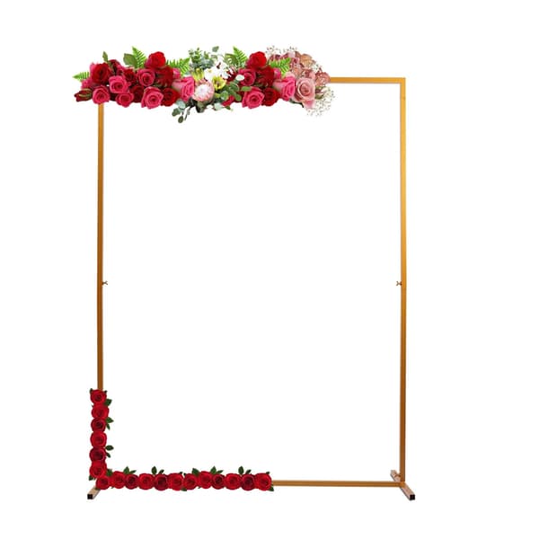 Rektangulär Bröllopsbåge - Metallställning - Återanvändbar - 2 x 1,5 m x 45 cm - Gul