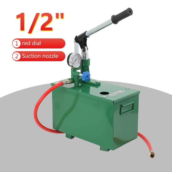 Handtrycktestpump - Manuell trycktestpump - Anslutning 1,27 cm - Rostfri - Elfri - För rör - För värme och solsystem