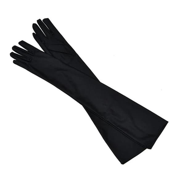 Lange Satinhandsker - Operahandsker - Til Kvinder - Elastan - One Size - Ensfarvede - Sorte