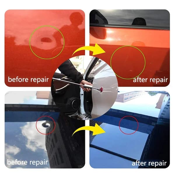 Bilbulereparationssæt - Dent Puller - Glidehammer og reverse hammer - Limtræksæt 18 dele - 50 cm