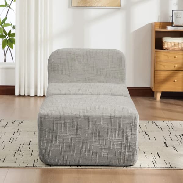 Modulsoffa - L-formad soffa - 2-sits - Chenilleklädsel - 30D-elastiskt skum - Flyttbar - Grå