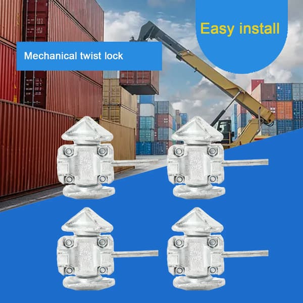 Twistlock för container - Manuell mekanisk - Justerbart - Galvaniserat - 4-pack