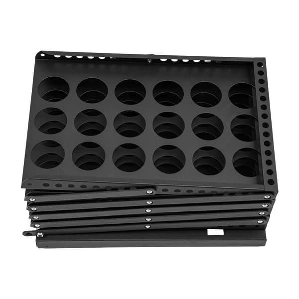 Brochurestativ - Gulvmodel - 5 Lag - A4-format - Sammenklappeligt - Metal - Sort