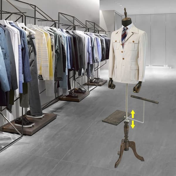 Herrmannekäng - Överkroppsdressform - Solid Kropp - Nylonplast - Stativ för Kläddisplay