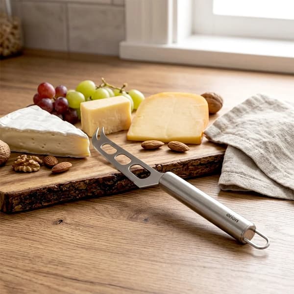 Ostekniv - Rustfrit Stål - 26,5 cm - 14 cm Bladlængde - Sølv