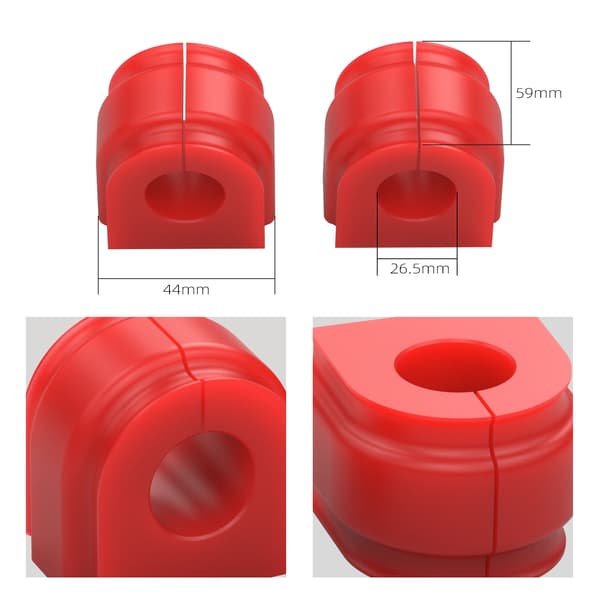 Stabilisatorbøsning - Foran - 26,5 mm - Polyurethan - BMW E90 E92 E91 E93 E82 E88 E87 Z4 E89 - Erstatter 31356765574