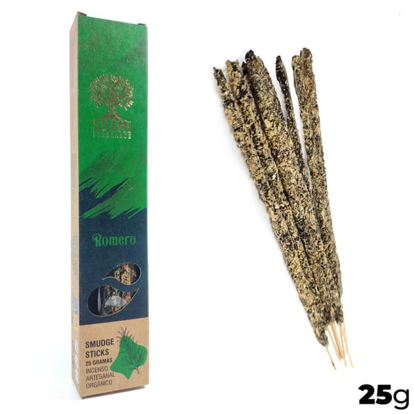 Indisk røgelse - Røgelsespinde - Rosmarinduft - 8 pinde - 25 g røgelse - Harpiks - Aromatisk - 4-pak