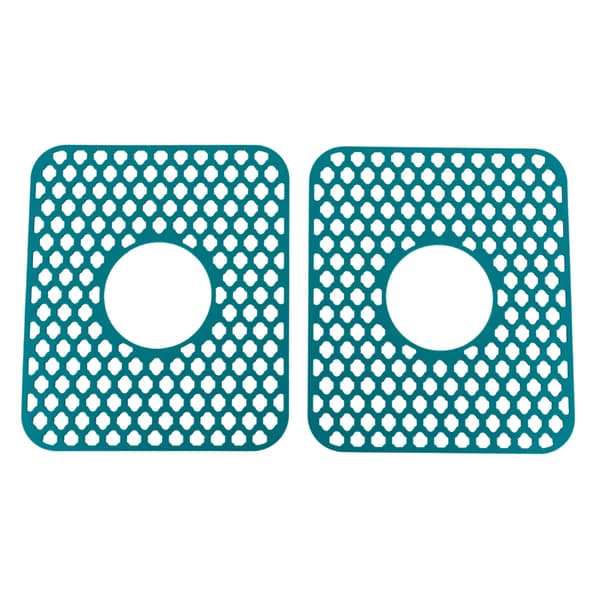Silikon stänkskydd för diskho - Diskbänks-/droppmatta - 2-Pack - Rektangulär - Tål diskmaskin - Halkfri - Grön