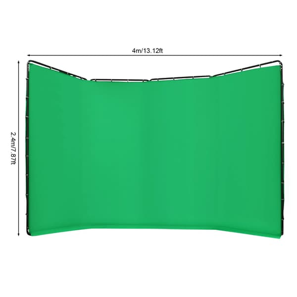 Fotobaggrund med stativ - Rektangulær backdrop - Sammenklappelig - Polyesterstof - Til YouTube og live streaming - Grøn