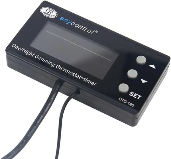 Akvariumkøler - Temperaturregulator til akvarium - Justerbart område 0–50°C - LCD-display - Sort