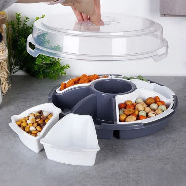 Serveringsfad med låg - 33 cm - Plast