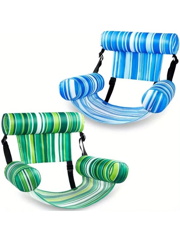 Oppustelige Poolstole - 2-pak Til Voksne - PVC - Robust Konstruktion - Alder 14+ - Blågrøn