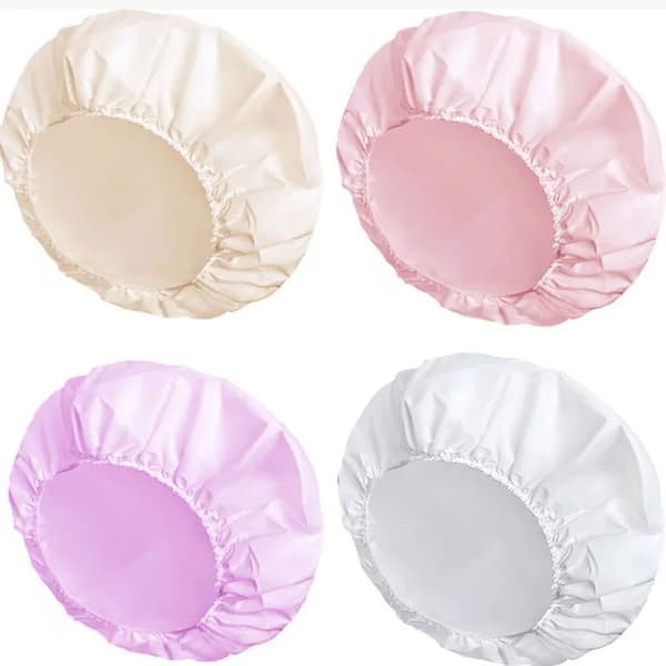 Badehætte - Genanvendelig hårhætte - Plast - Elastisk kant - Skridsikker - Pink