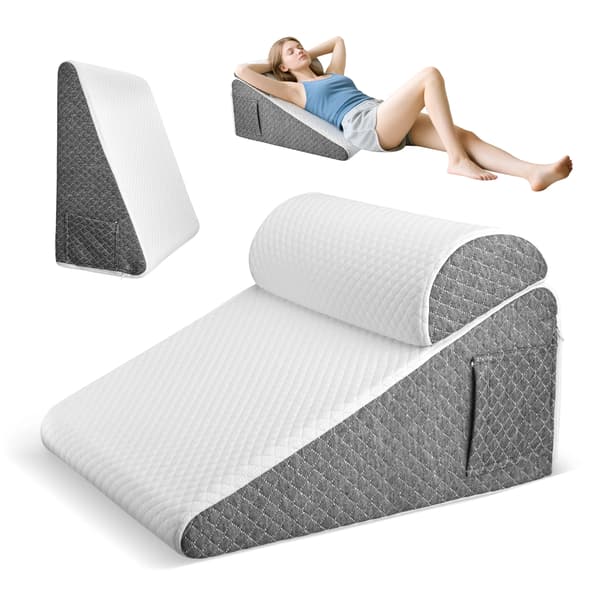 Kileformet sengepude - Memory foam - 30,5 cm elevation - Rygstøtte - Til søvn, læsning og siddestilling - Lilla