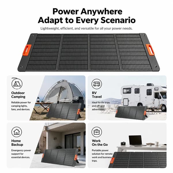 Bærbart solpanel - 400 W solpanel - Foldbart - Justerbart støtteben - IP68-vandtæt - 34,2 V - 16,8 kg