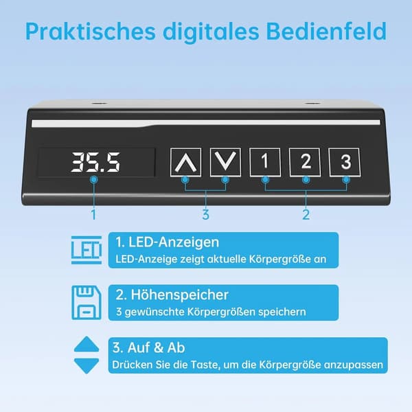 Skrivebord - Hæve sænkebord til computer - 140 x 60 cm - Stå-sid arbejdsplads - Rektangulær - Til hjemmekontor - Hvid