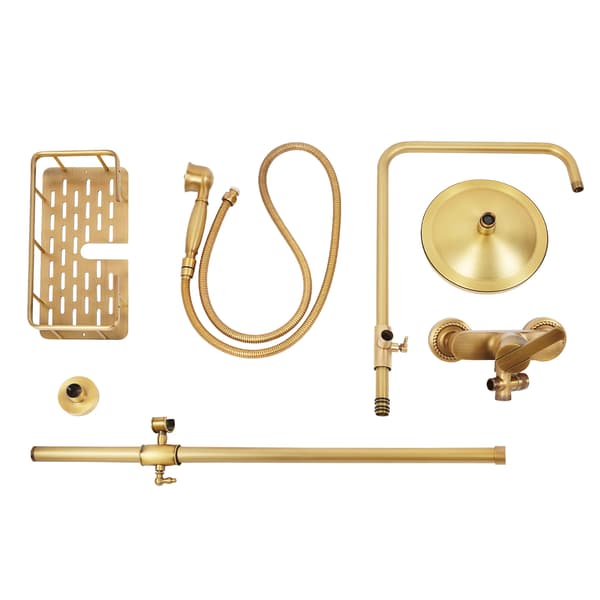 Retro Brusesæt - Regnbruser Brusesystem - Håndbruser - Messing - Badeværelse - Bronze