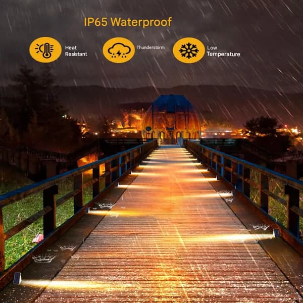 Solcells trapplampor - LED trappbelysning - IP67 vattentät - Triangulär - 3000K varmvit - 6-pack
