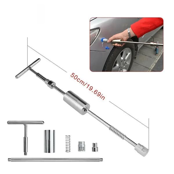 Bilbulereparationssæt - Dent Puller - Glidehammer og reverse hammer - Limtræksæt 18 dele - 50 cm