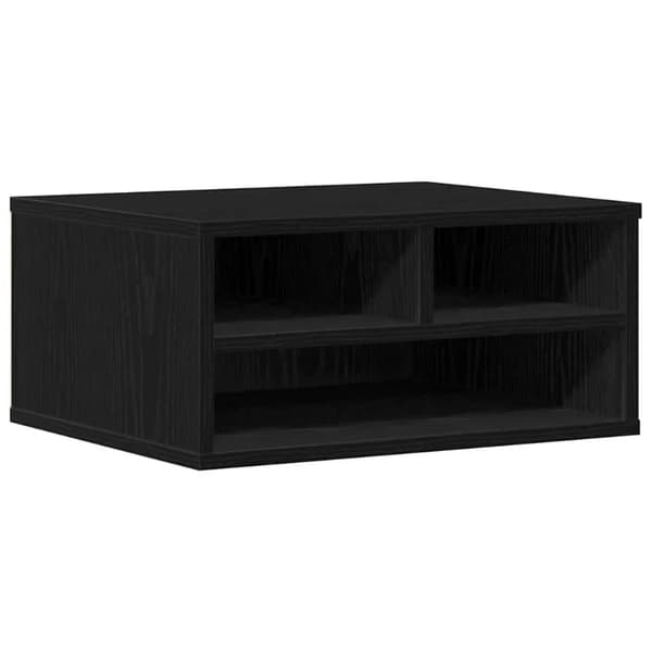 Printerbord - Printerstativ - Robust træfiberplade - Moderne rustik stil - 49 x 40 x 22,5 cm - Sort eg