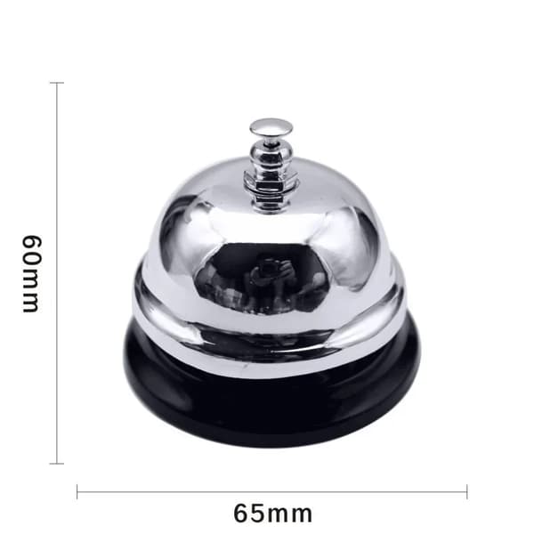 Metall julklocka - Handklocka / bordsringklocka - 6,5 cm - För jul, kök, reception - 21-pack - Silver