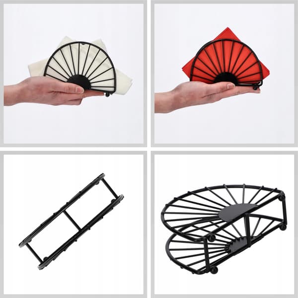 Servietholder/Servietstander - Bordmodel - Elegant design - Sort