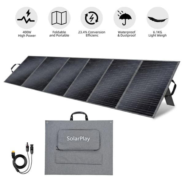 Sammenfoldeligt solpanel - S400 solcellepanel - 400 W - 1 panel - Monokrystallinsk - 21,8 % effektivitet - Til autocamper og camping
