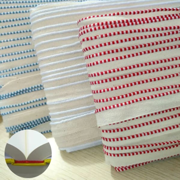 Kapitalband bokbinding - Bokbindarband - 3 m längd - Bredd 1,5 cm - Polyester bomull - För hårdbundna böcker - Röd