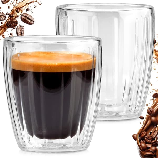 Espressoglas - Dobbeltvæggede Termoglas - 120 ml - Glas - 2-pak