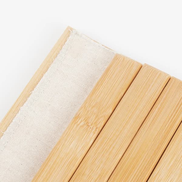 Oprullet bambusbordskåner - Bordunderlag - 44 x 24 cm - Rektangulær - Sort