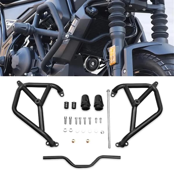 Motorcykel störtbåge - Set - Aluminiumlegering - Vältskydd - Svart