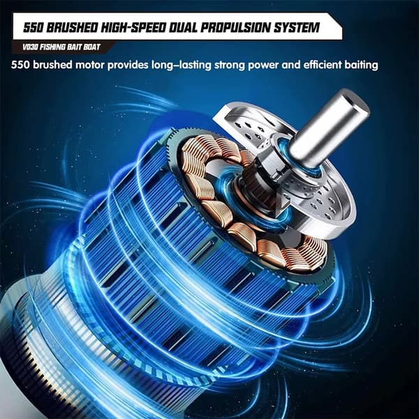 Foderbåd V030 - Fjernstyret foderbåd - Basisversion - 12 V - ABS - Magnetfiskeri