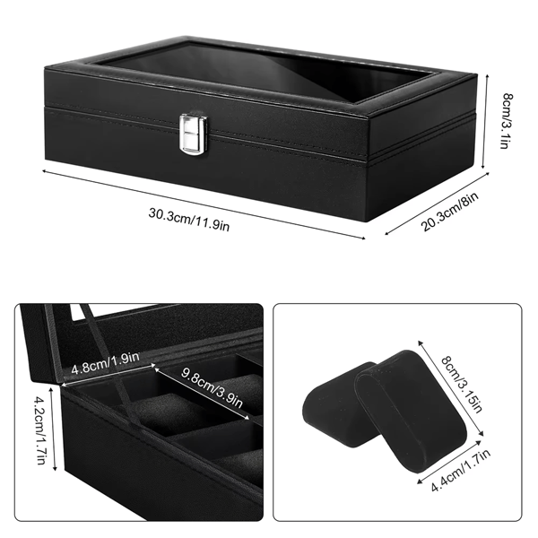 Klockbox - Klockfodral för 12 armbandsur - Läder