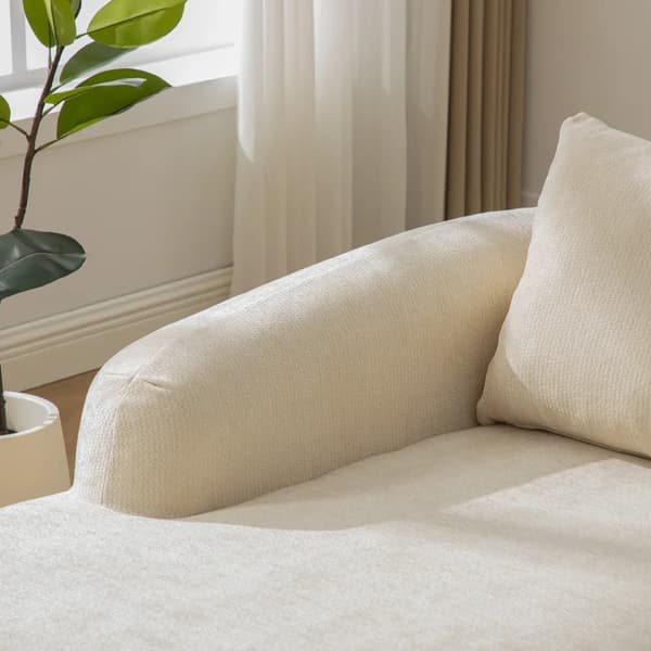 Modulär kompressionssoffa i chenille - Modern soffa - 30D elastiskt skum - Halkfri design - Vänsterställd - Beige