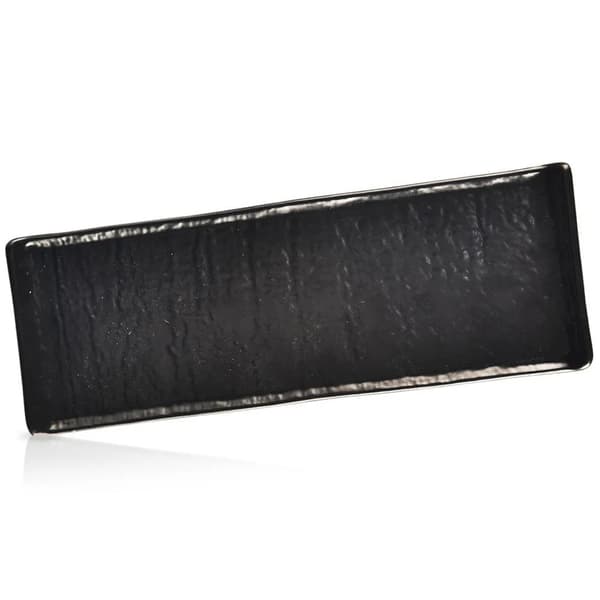 Keramisk serveringsfad - Aflangt - 33,5 x 12 cm - Sort