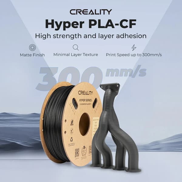 3D-printerfilament - PLA-CF - Kulfiberforstærket - 1,75 mm - 1 kg - Sort