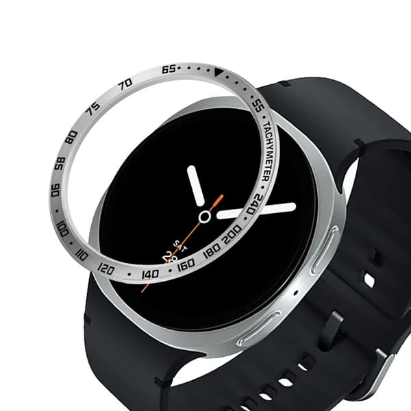 Bezelring til Galaxy Watch 6 Classic 43 mm - Rustfrit stål - Tidsskala - Ridsefast - Sølv