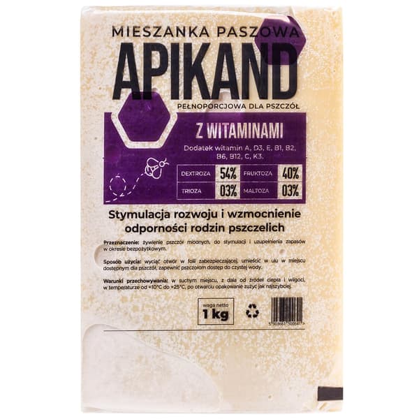 Vitaminfoder för bin - Täckfoder / bikaka - Fullfoderblandning - Protein- och vitaminrik - Stimulerar bisamhällen på våren - 1 kg 20 st - Beige