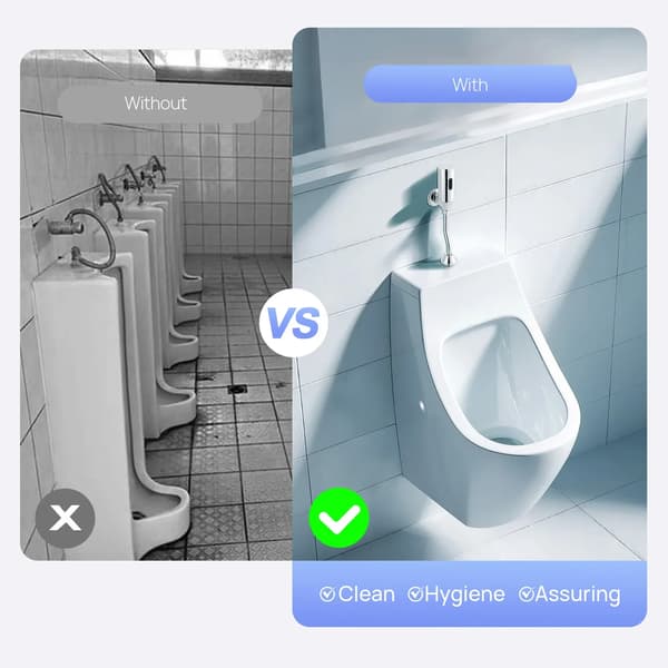 Urinal - Automatisk sensor spolventil - Väggmonterad - Helkoppar - CE-certifierad - 5x5x33,5 cm