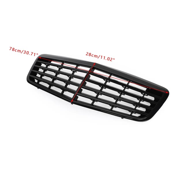 Frontgrill til kofanger - Model Grille-449-A - ABS - Racinggrill - Passer W211 E350/E500 - 2007–2009 - Blank sort