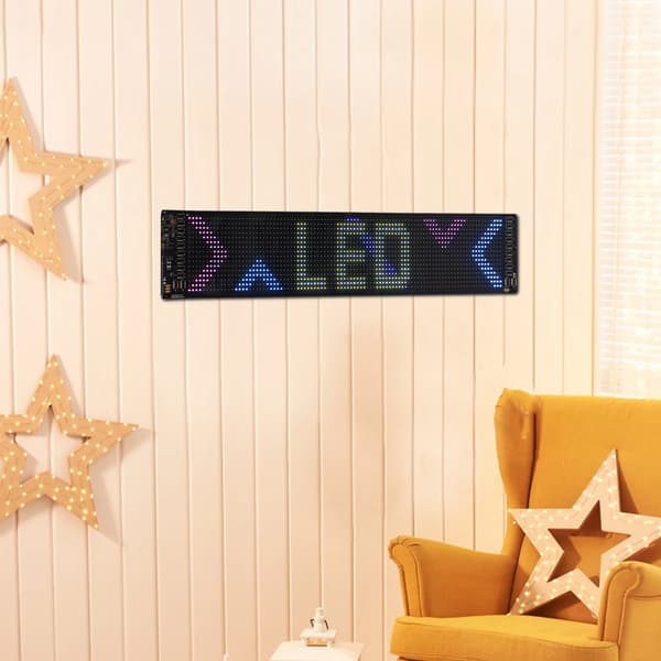 Fleksibel LED-skærm - LED displaypanel - Programmerbart reklameskilt 59,5×12 cm til bil, butik og bar