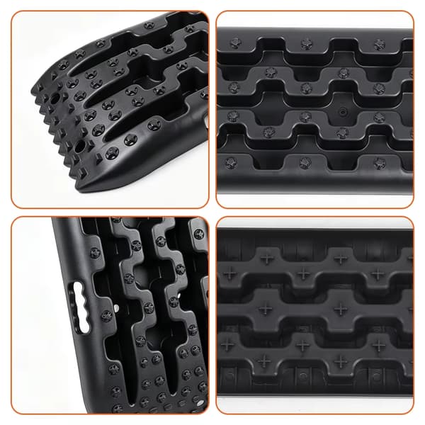 Selvredningsplader - Sandstiger - 2 stk. - 104 cm - 28 cm - Plast - Sort